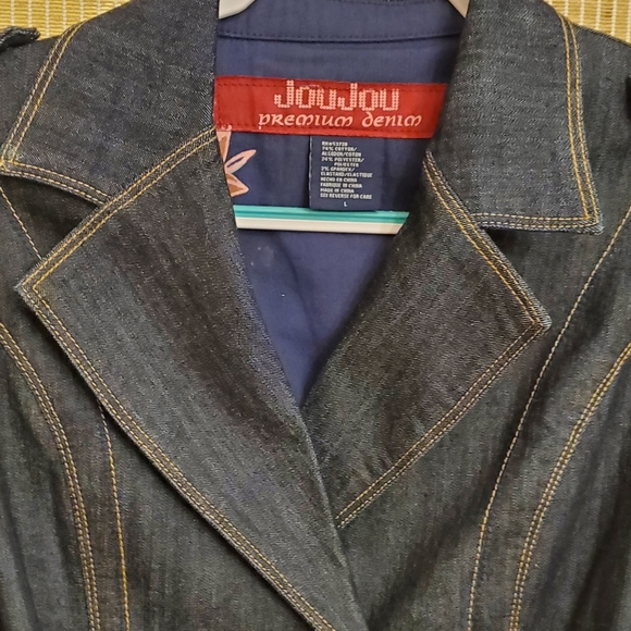 Junior's Denim Trench Coat - Picture 10 of 14